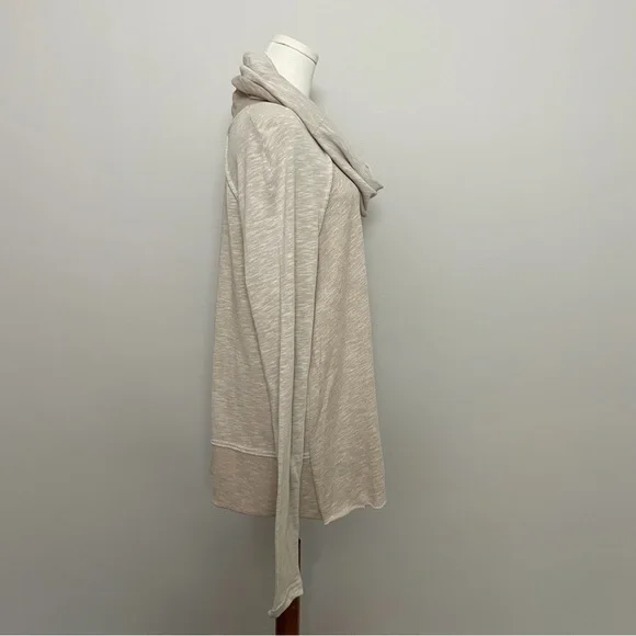 Free People Beach Top Tunic Two Body Corps Deux Cowl Relaxed Fit Lounge Oatmeal - Picture 8 of 15